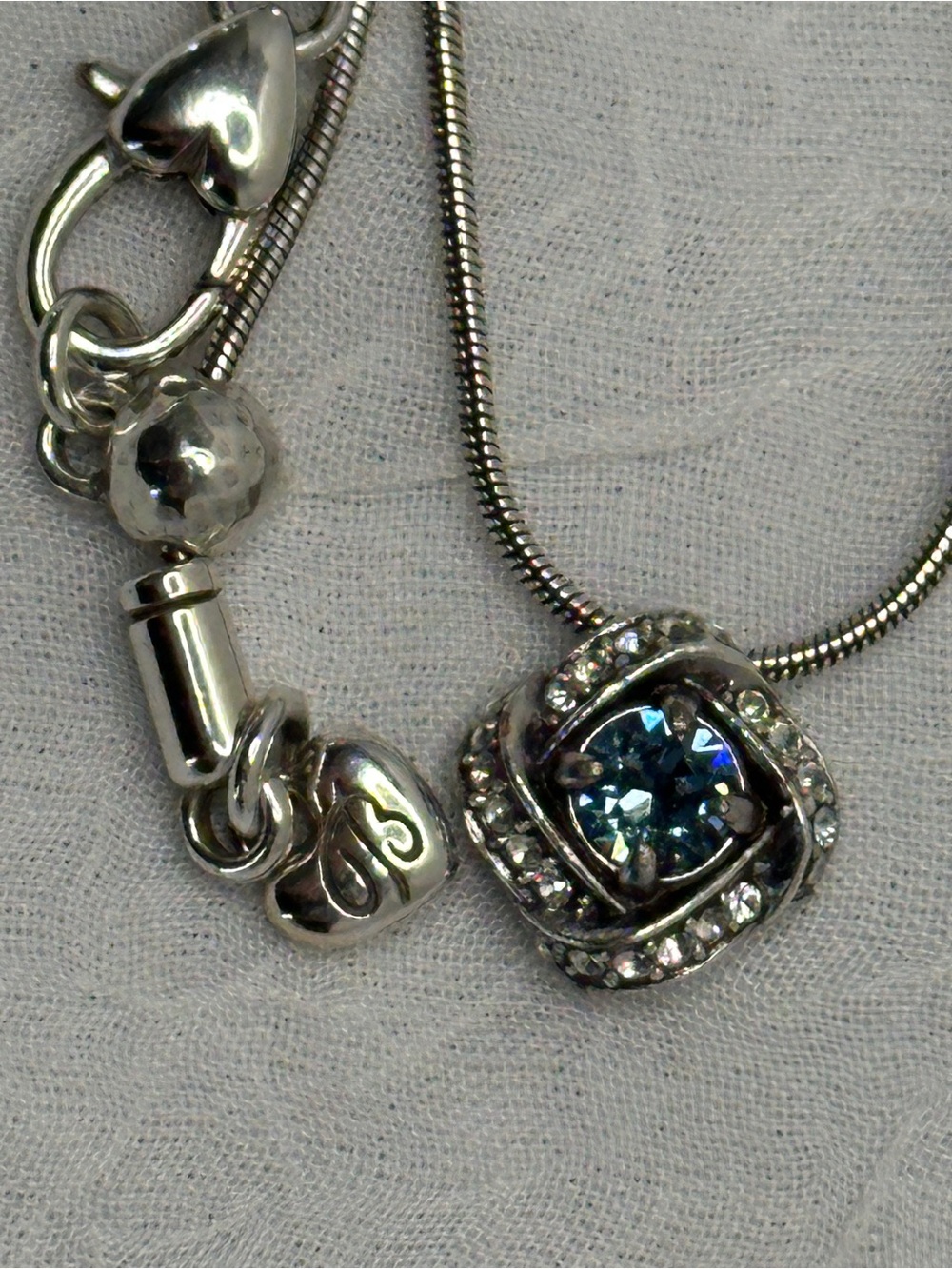 Brighton Eternity Love Knot Blue Crystal Pendant Necklace
